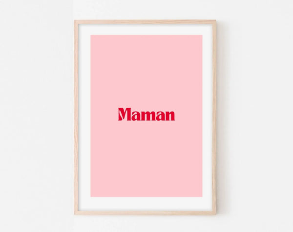 Affiche Maman - Affiche citation rose