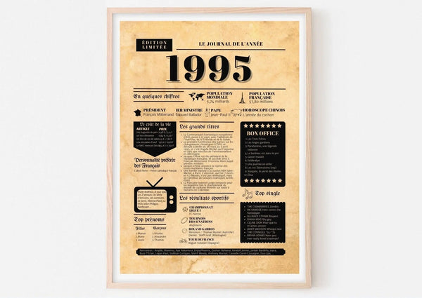 Journal de l'année 1995 - Affiche année de naissance