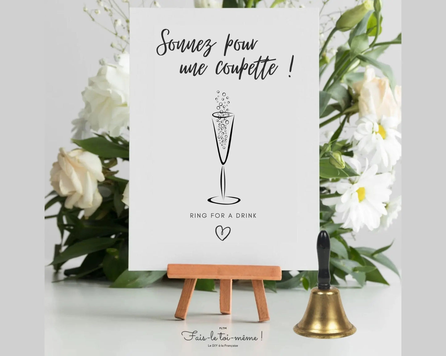 Affiche Sonnez pour une coupette à imprimer - Ring for a drink FLTMfrance