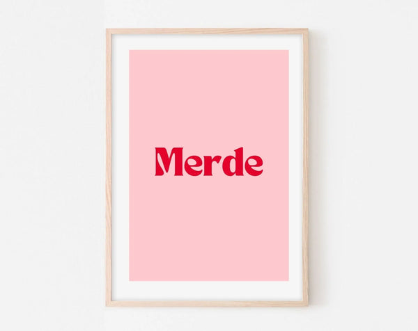 Affiche Merde - Affiche citation rose
