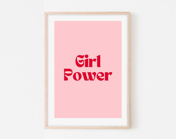 Affiche Girl Power - Affiche citation rose