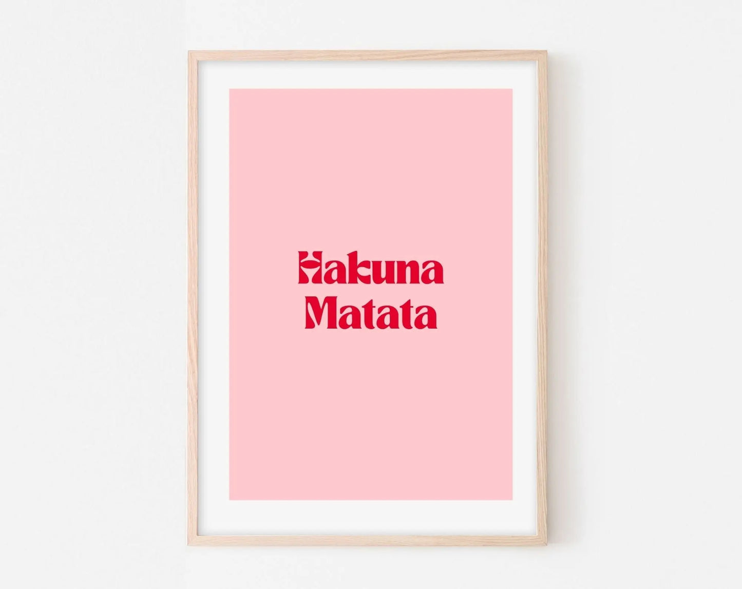 Affiche Hakuna Matata - Affiche citation rose - Pink affiche - Poster à imprimer FLTMfrance
