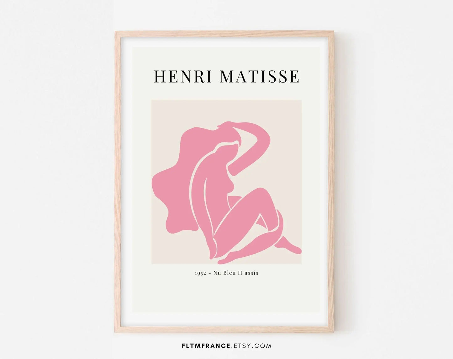 Affiche Matisse Exposition Print - Poster art abstrait Français - Art mural Henri Matisse femme rose - Poster à imprimer - FLTMfrance