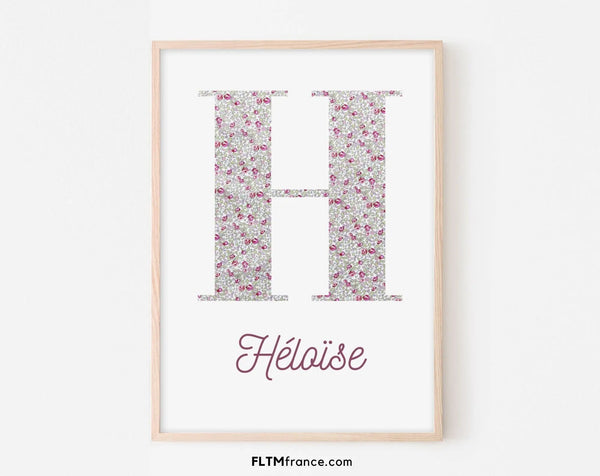 Affiche Liberty Eloise Classic Rose - A personnaliser avec prénom