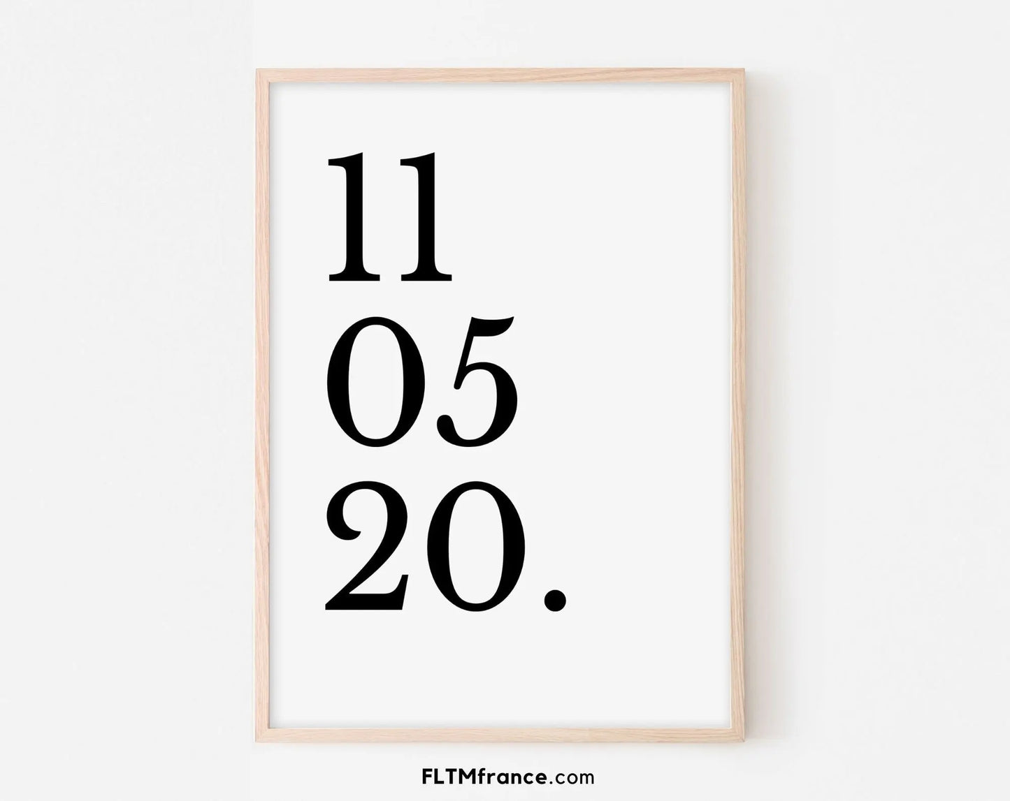 Affiche personnalisée date importante pacs, mariage, rencontre ou naissance FLTMfrance