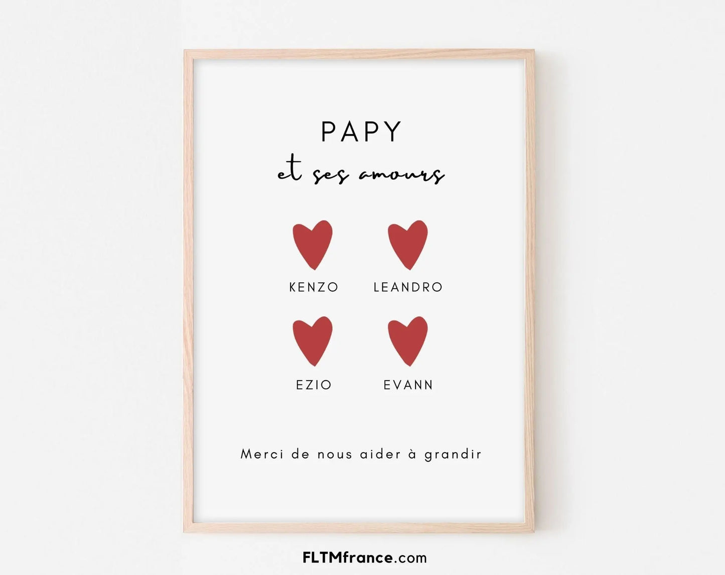 Papy Affiche personnalisée pour grand-père, papi ... - Décoration murale - Fête des grands-pères - Idée cadeau original à imprimer FLTMfrance