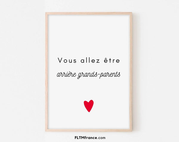 Affiche Vous allez être arrière grands-parents – Annonce de grossesse