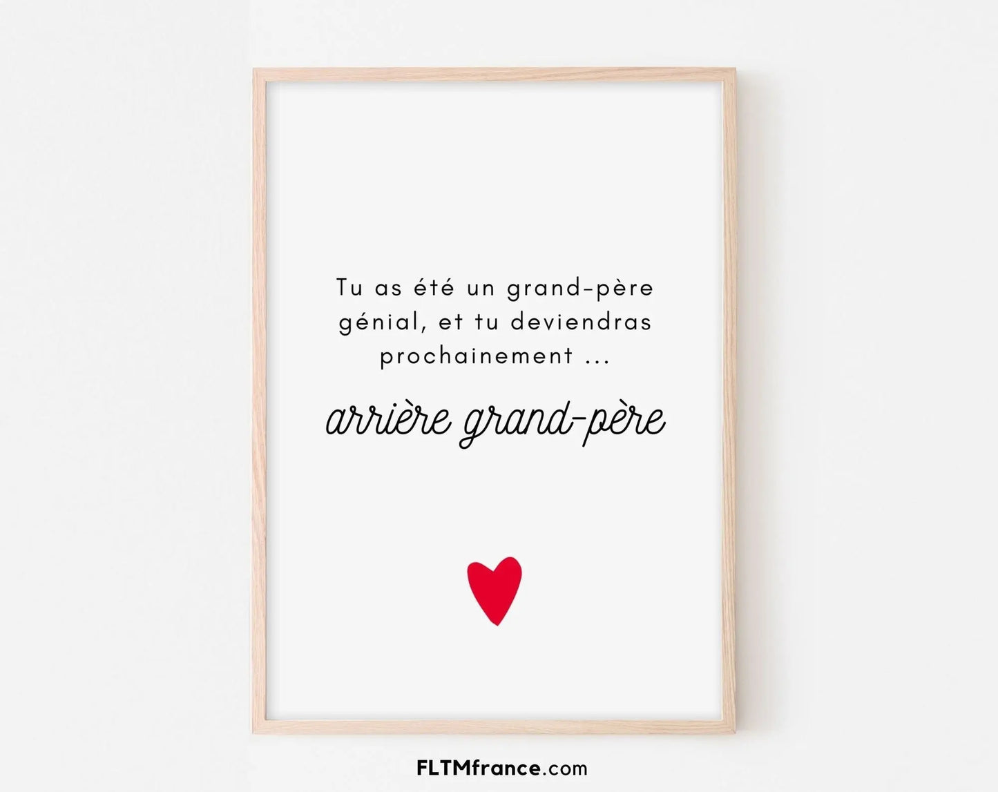 Grand-père génial, tu vas être arrière grand-père - Carte ou poster à imprimer - Idée de cadeau original bébé - FLTMfrance
