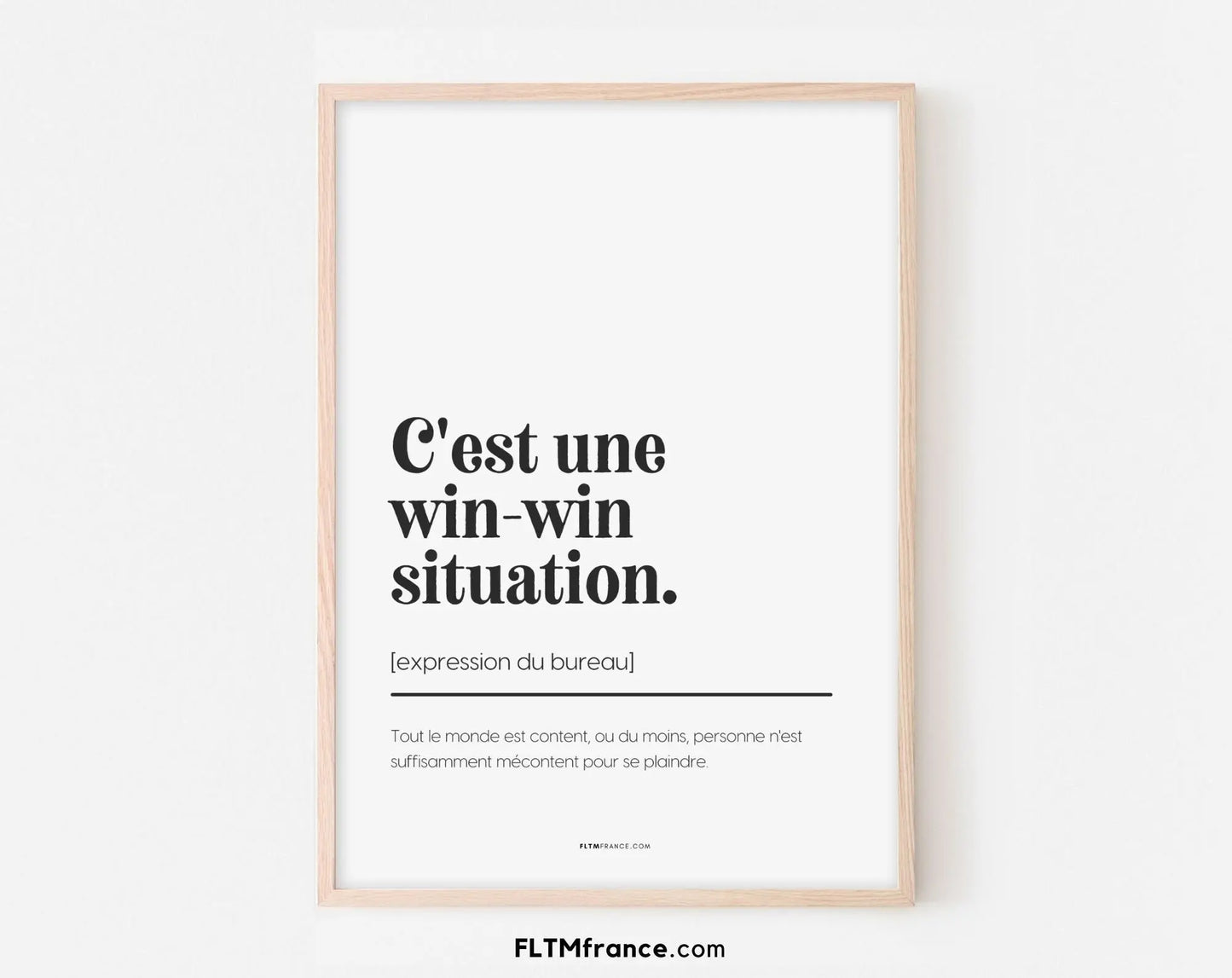 C'est une win-win situation - Affiche définition et expression du bureau FLTMfrance