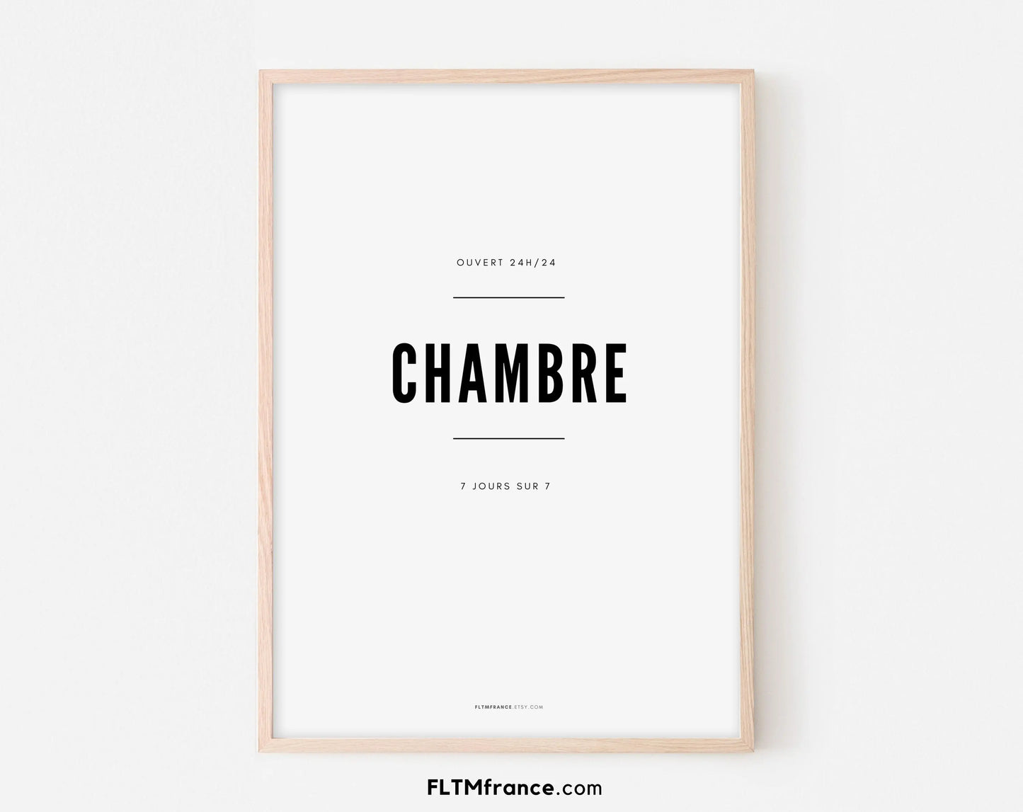 Affiche Chambre - Affiche déco pour la chambre parentale, chambre d'amis, chambre d'hôte... - Poster à imprimer FLTMfrance