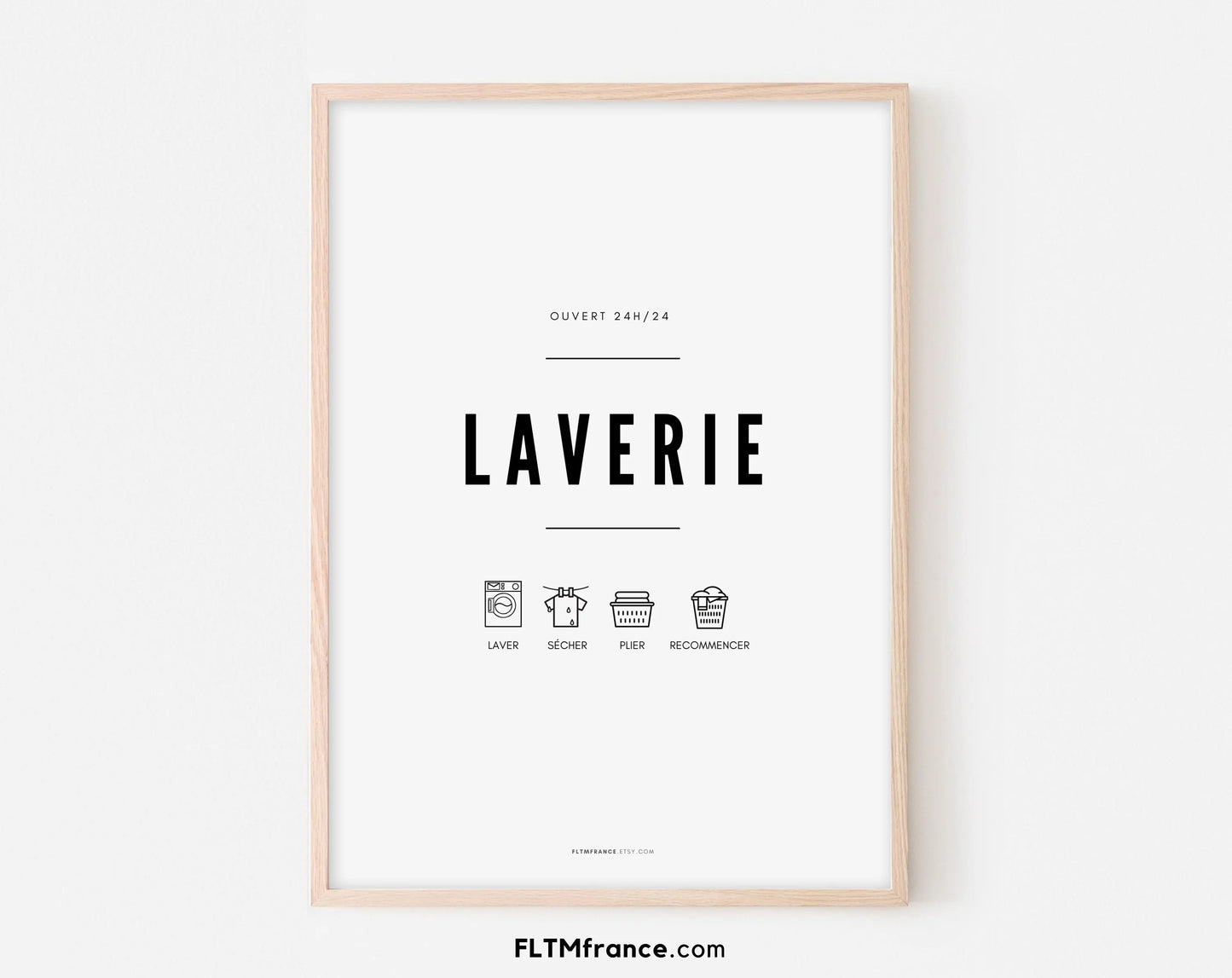 Affiche Laverie - Affiche décoration pour votre cellier, dressing, laverie, buanderie ... - Poster à imprimer FLTMfrance