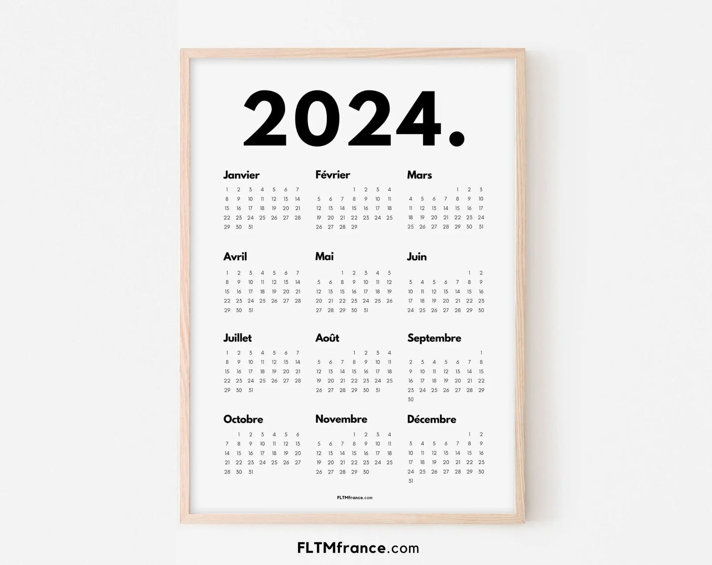 Calendrier 2024 - Calendrier 2024 à imprimer FLTMfrance