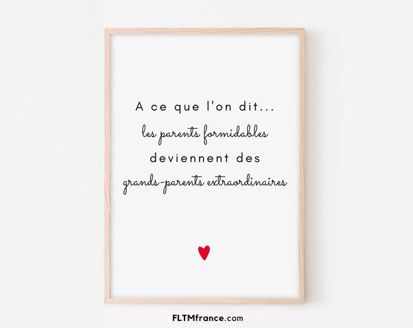 Affiche Les parents formidables deviennent des grands-parents extraordinaires