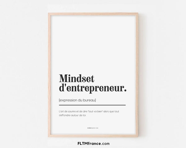Mindset d'entrepreneur - Affiche expression du bureau