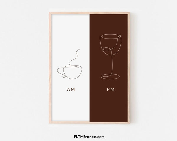 Affiche Café du matin et vin du soir