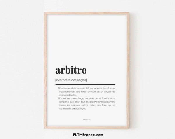 Affiche définition arbitre - Affiche définition humour