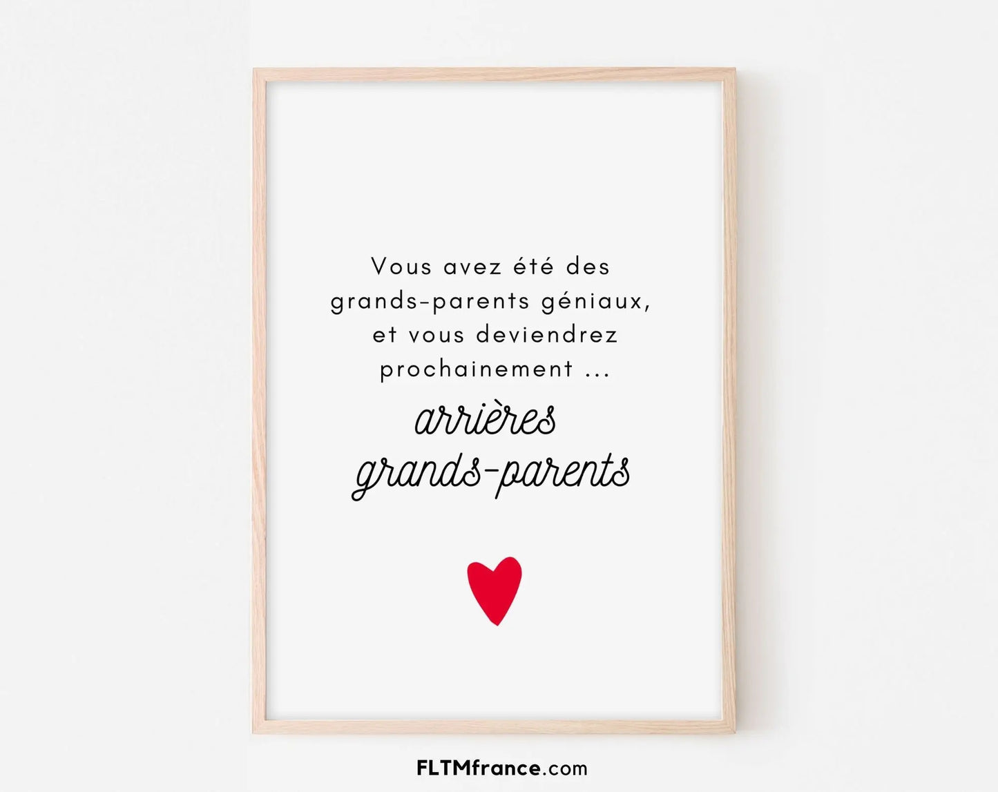 Vous allez être arrières grands-parents - Carte annonce de grossesse / bébé naissance - Poster à imprimer - Idée de cadeau FLTMfrance FLTMfrance