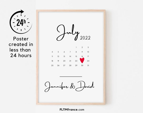 Personalized date poster for couple
