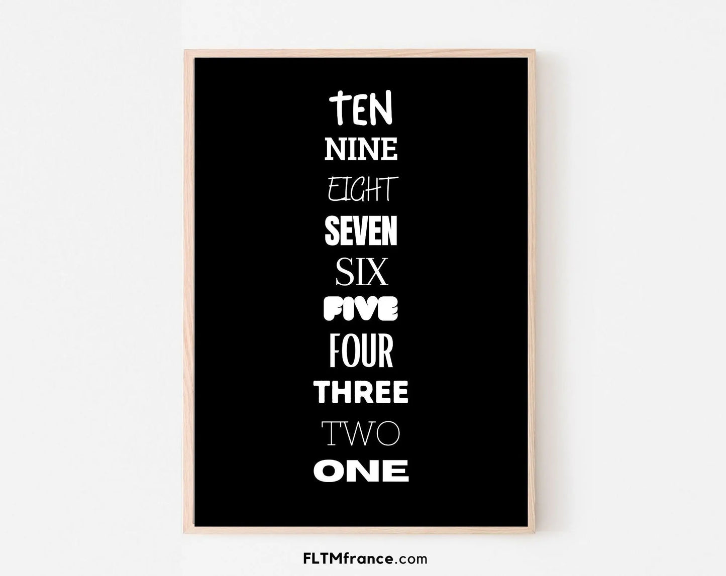 Décompte du nouvel an 2024 affiche - Art mural du nouvel an - Décoration du réveillon du nouvel an - Poster à imprimer FLTMfrance - FLTMfrance