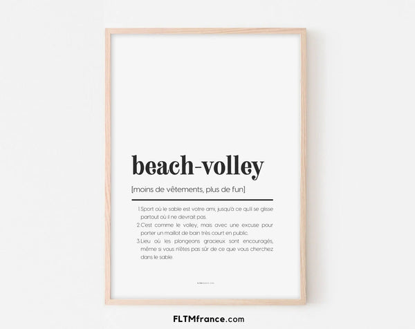 Affiche définition beach-volley - Affiche définition humour sport
