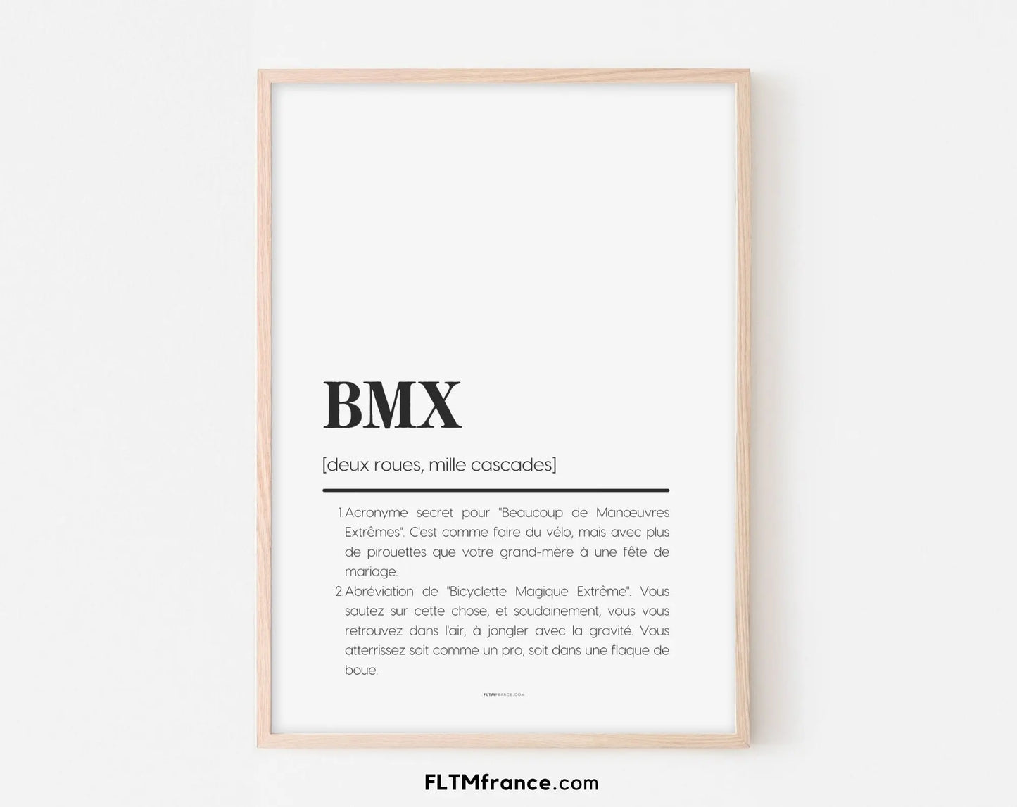 Affiche définition BMX humour - Affiche définition humour sport FLTMfrance