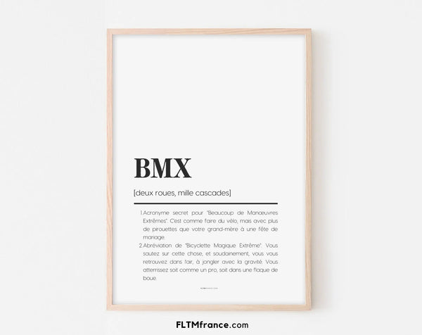 Affiche définition BMX humour - Affiche définition humour sport