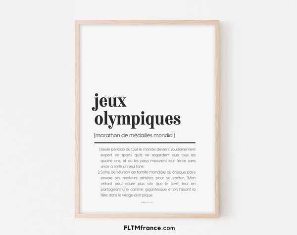 Affiche définition Jeux Olympiques JO - Affiche humour sportif