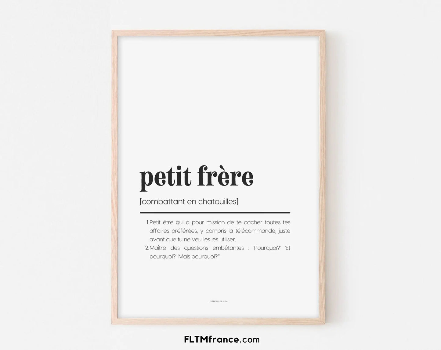 Affiche définition petit frère - Affiche définition humour famille - FLTMfrance