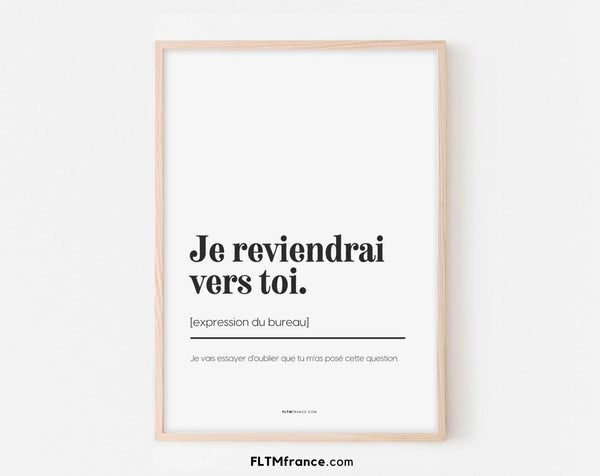 Je reviendrais vers toi - Affiche expression du bureau