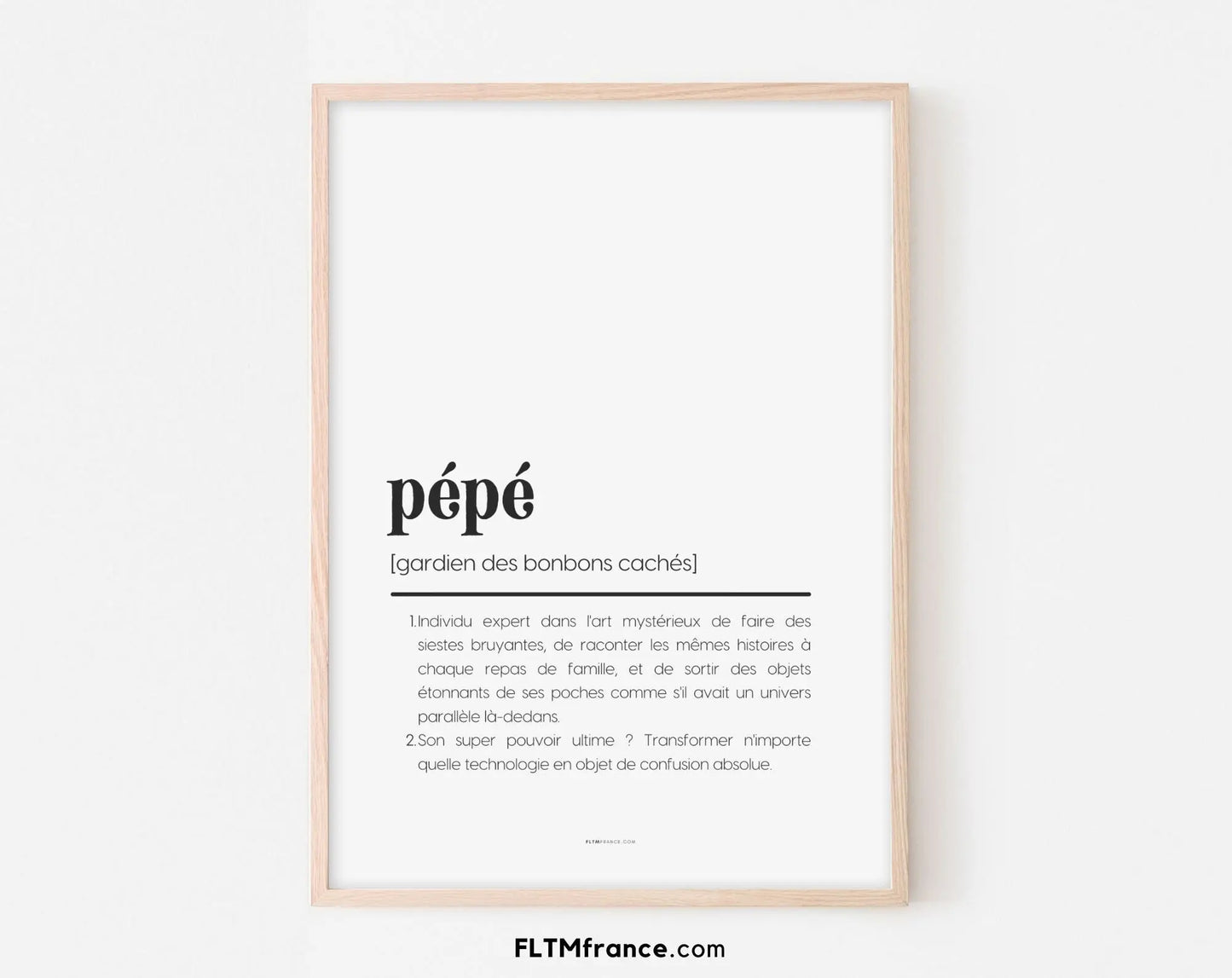 Affiche définition pépé - Affiche définition humour famille FLTMfrance