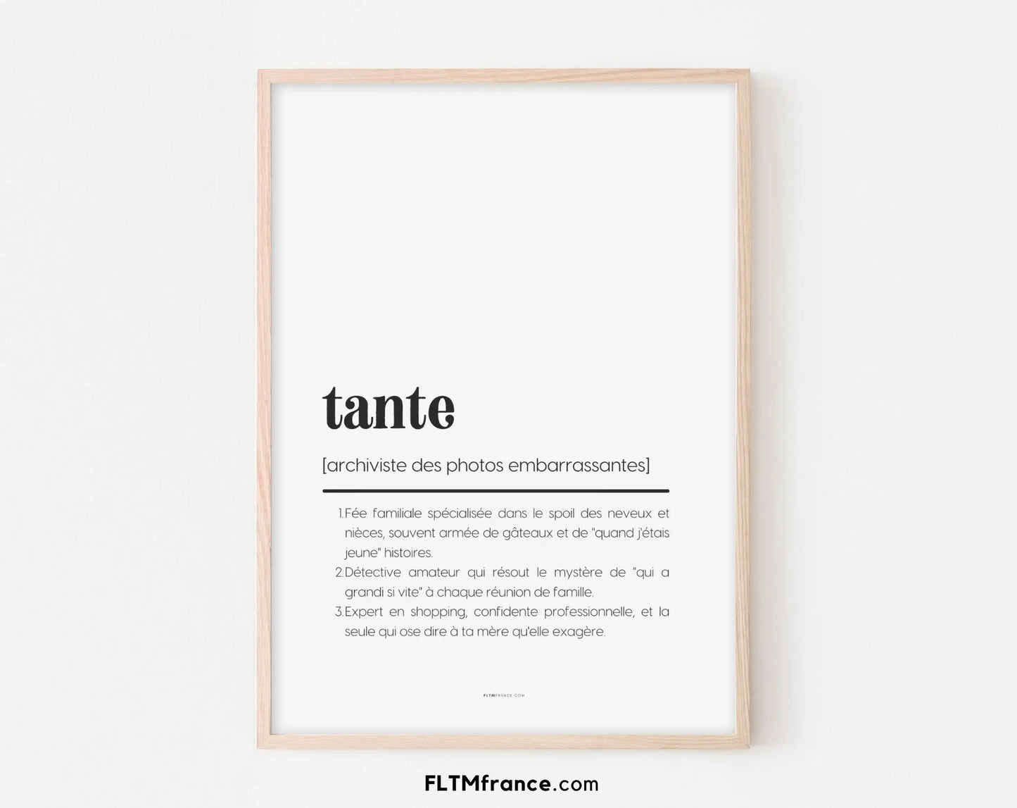 Affiche définition tante - Affiche définition humour famille FLTMfrance