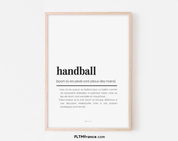 Affiche définition handball - Affiche définition humour sport