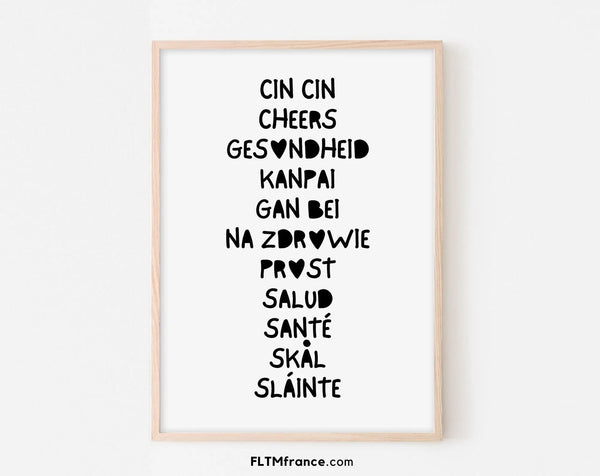 Affiche Cheers Santé ... - Affiche humour cuisine