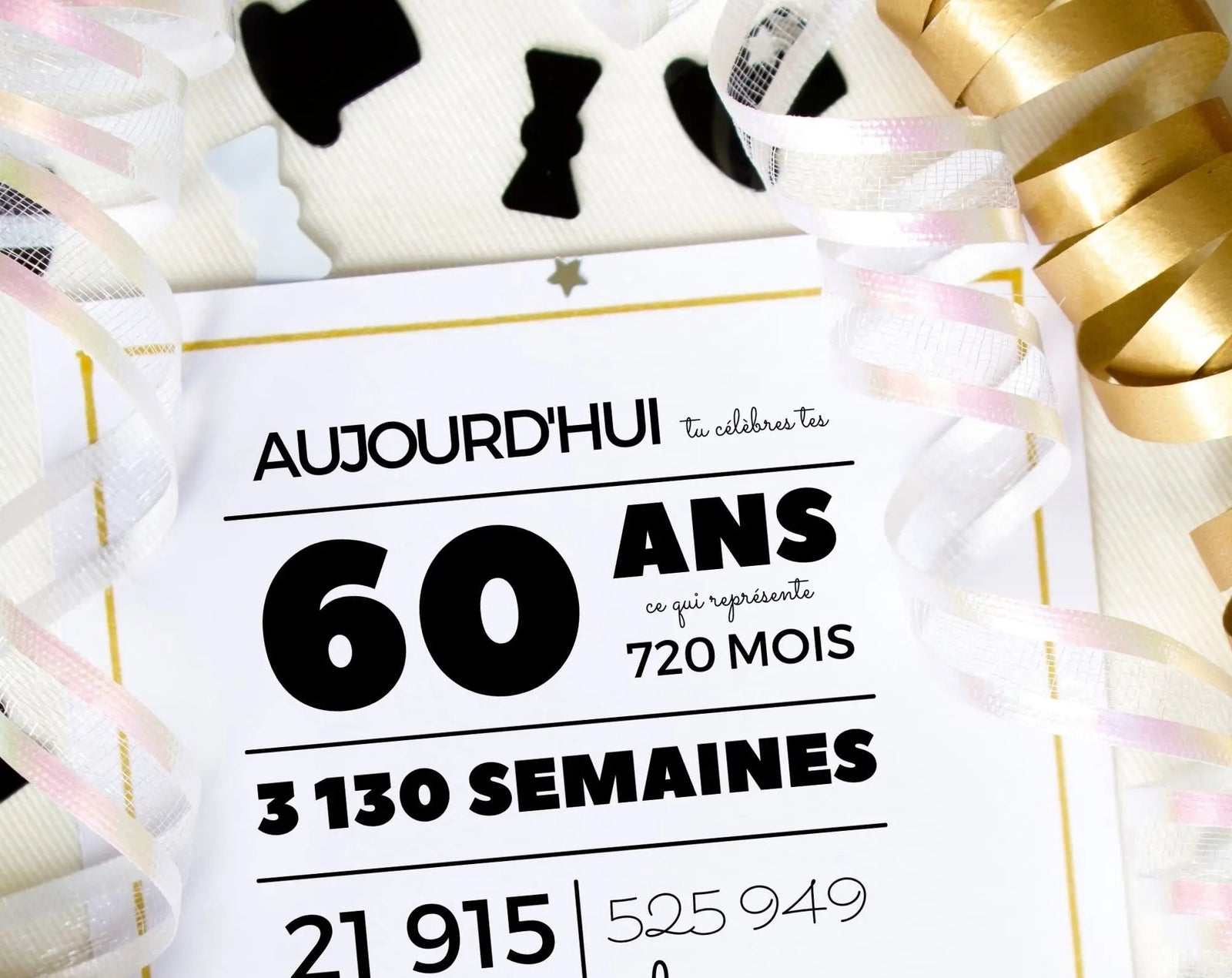Carte & invitation anniversaire 60 ans à imprimer (modèles originaux)