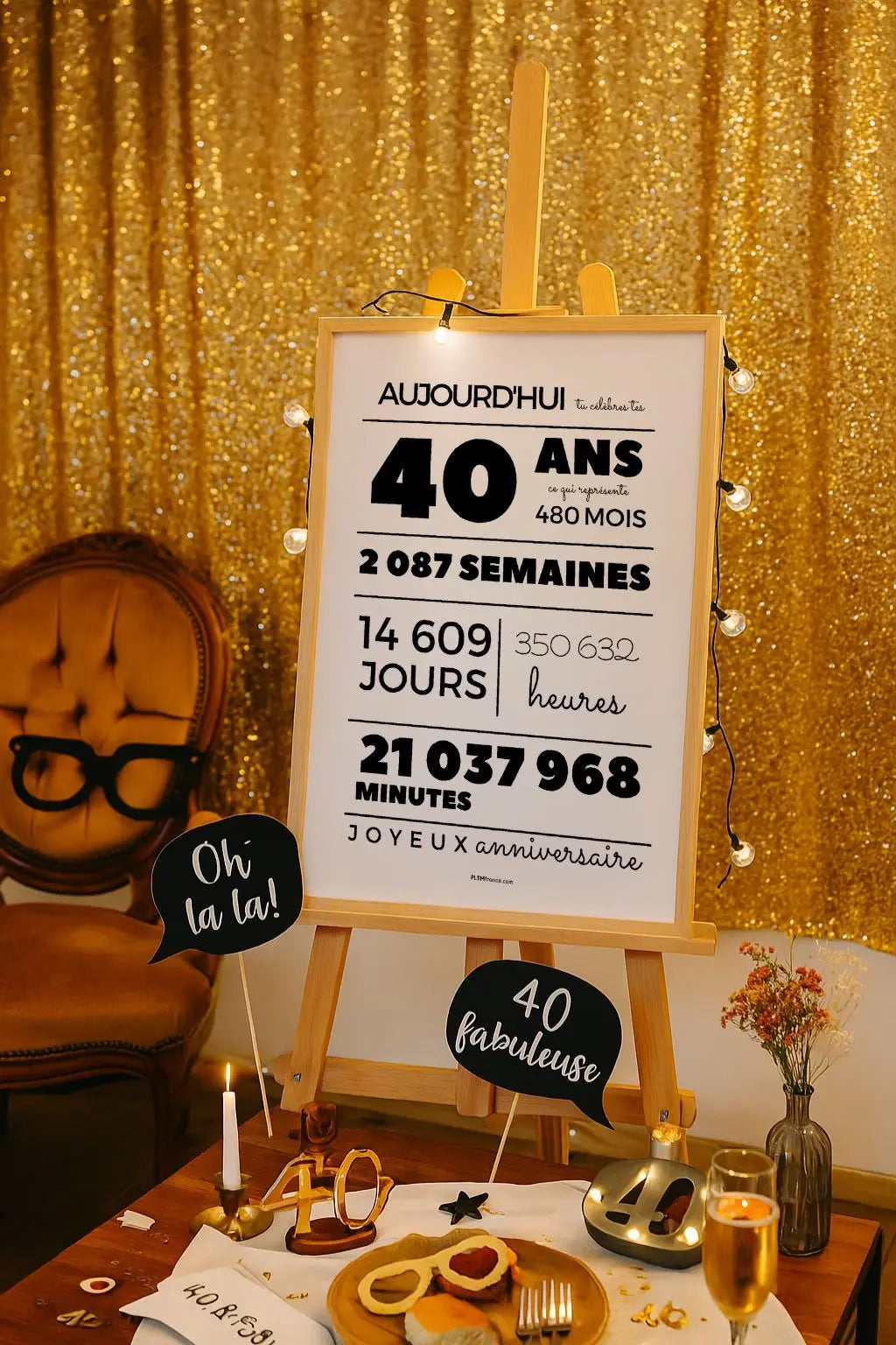 Déco & idées pour fêter ses 40 ans (thème, jeux, affiches)