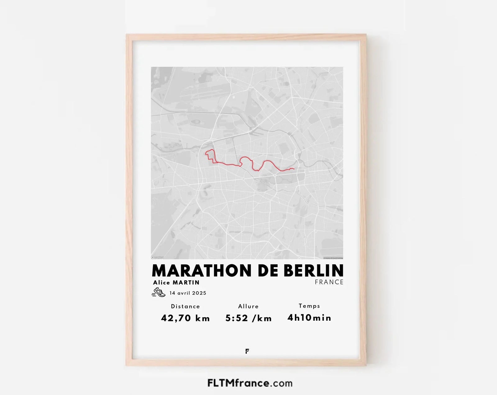 Cadeau sportif - affiche marathon personnalisée à imprimer