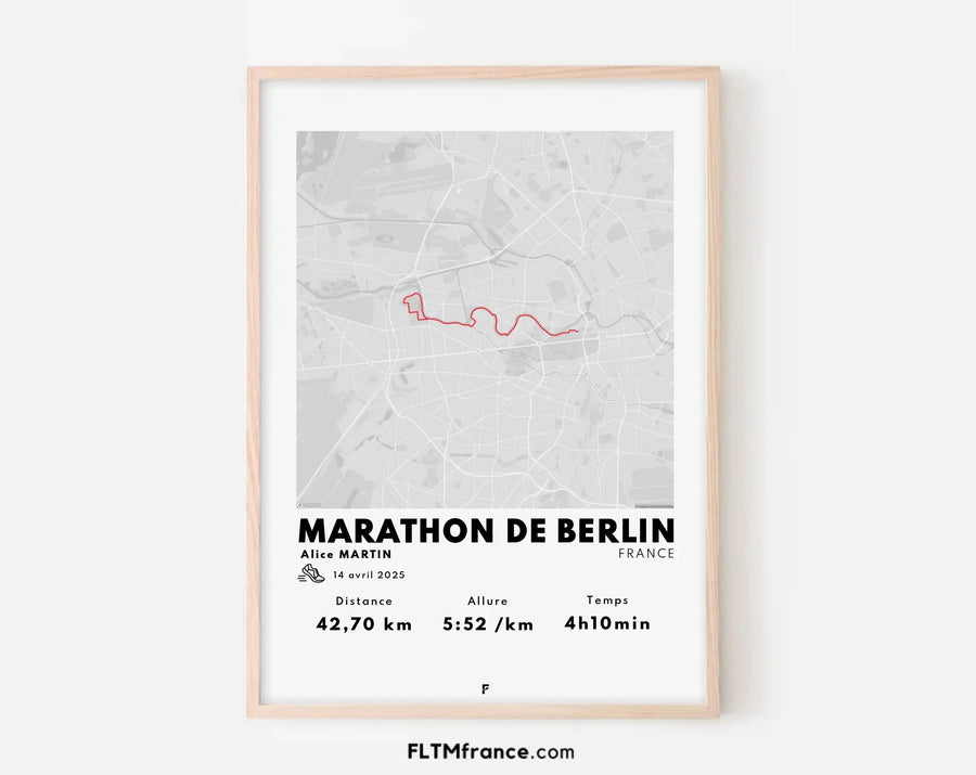 Cadeau sportif - affiche marathon personnalisée à imprimer
