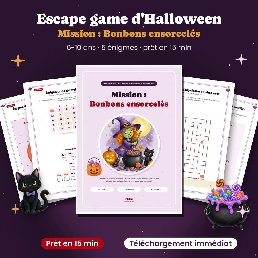 Escape game Halloween à imprimer pour enfants