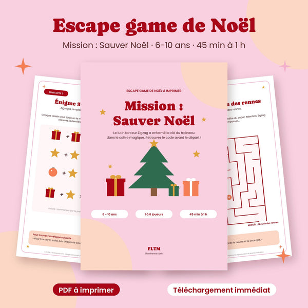 Jeux de Noël à imprimer : escape game et chasse au trésor
