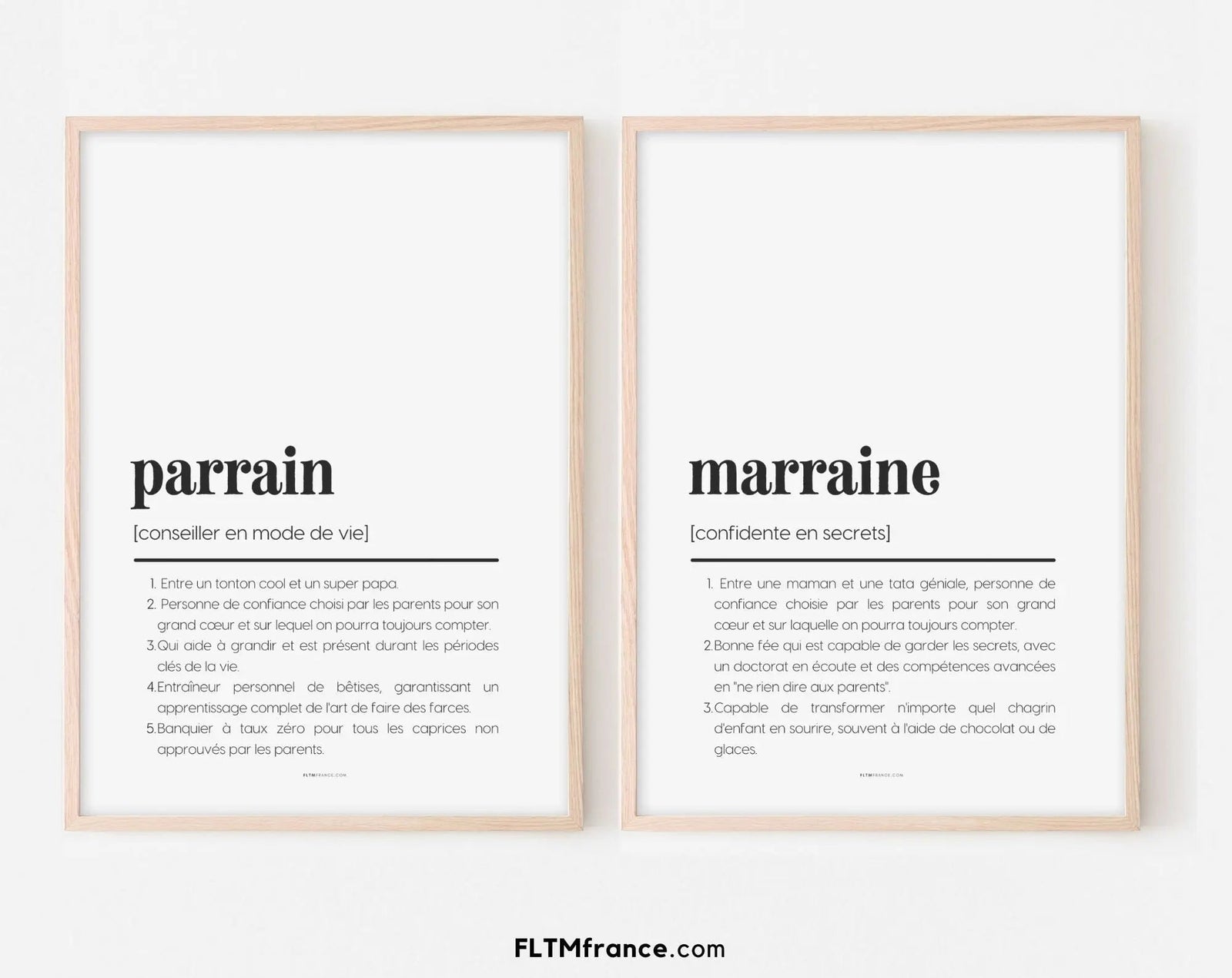 Les 10 commandements du parrain et de la marraine à imprimer