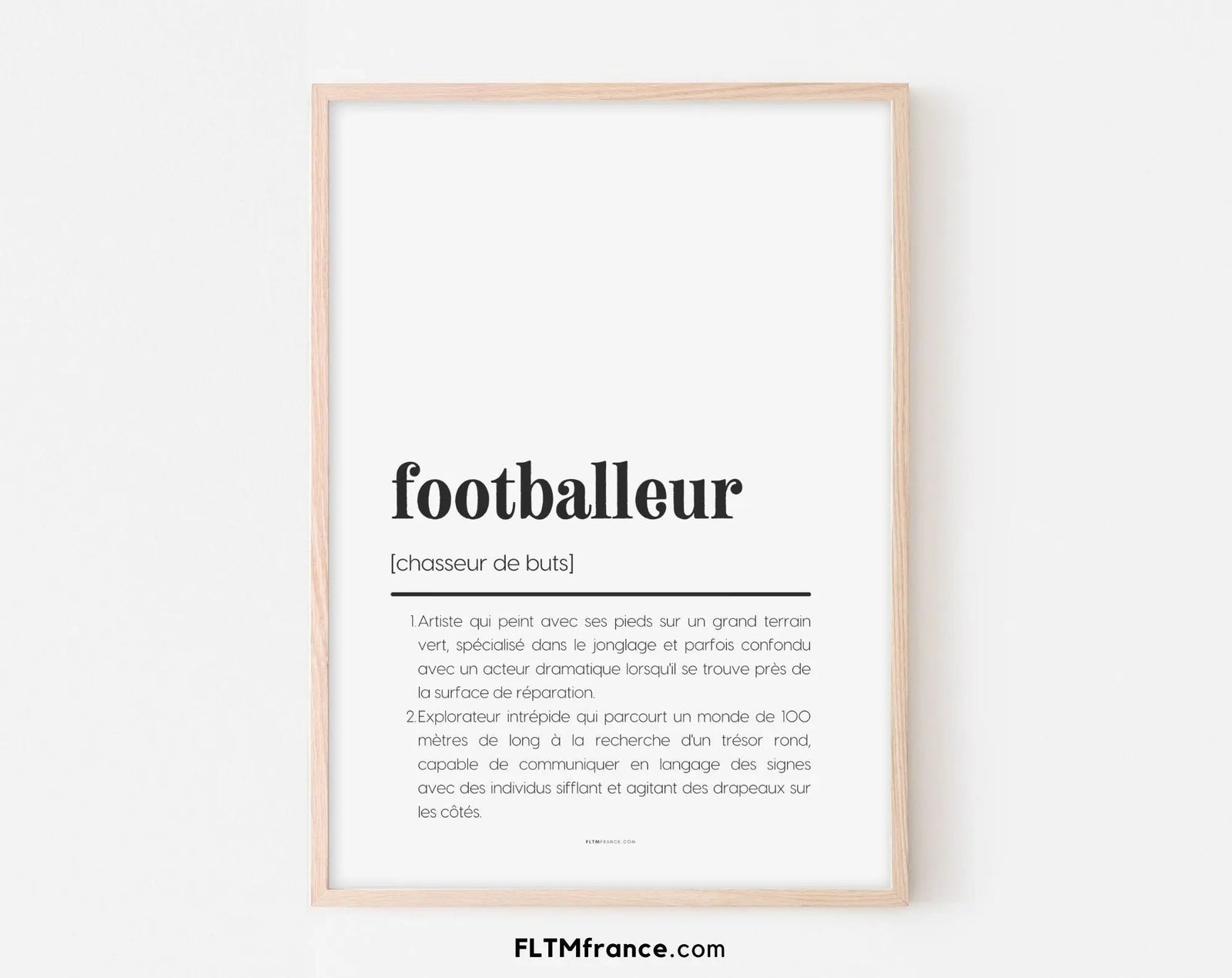 Cadeau foot - affiche définition footballeur à imprimer