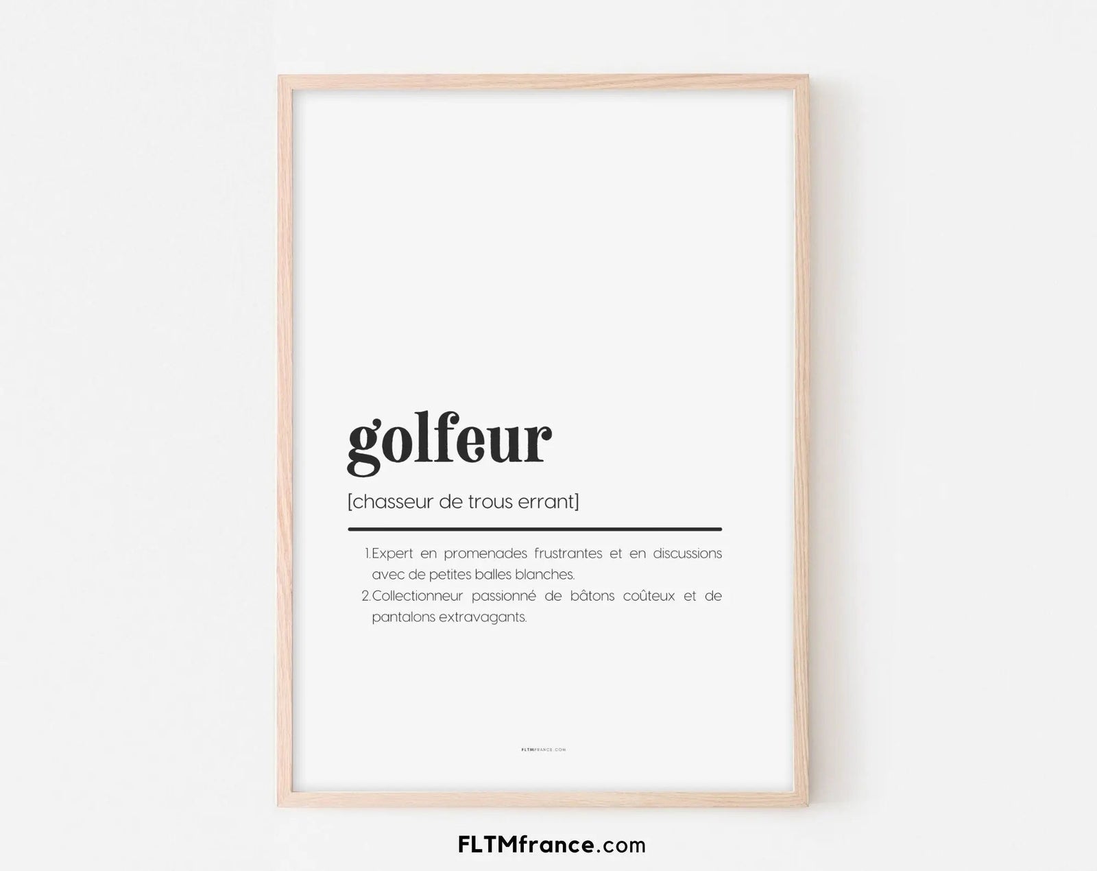 Cadeau golf - affiche définition golfeur à imprimer