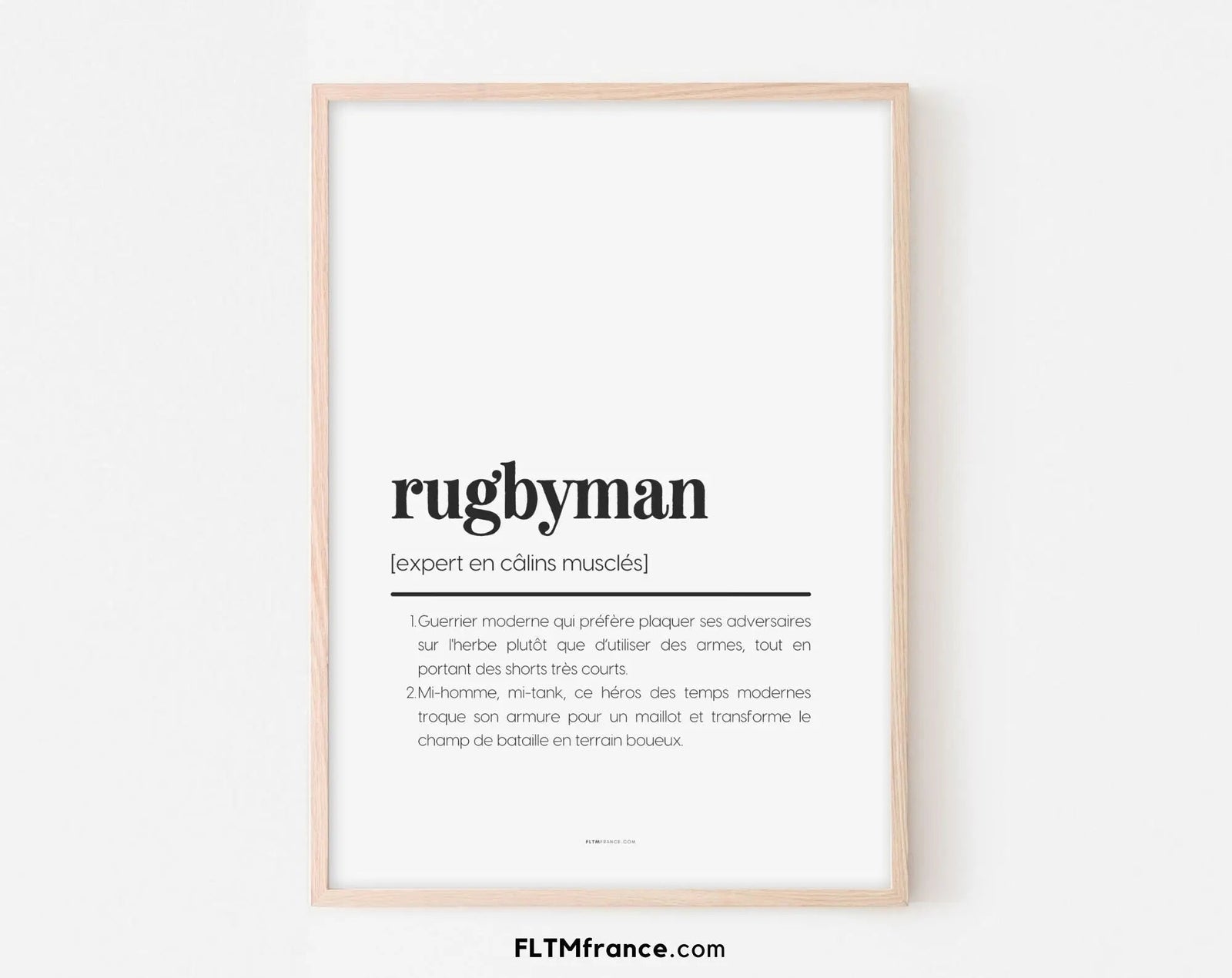 Cadeau rugby - affiche définition rugbyman à imprimer