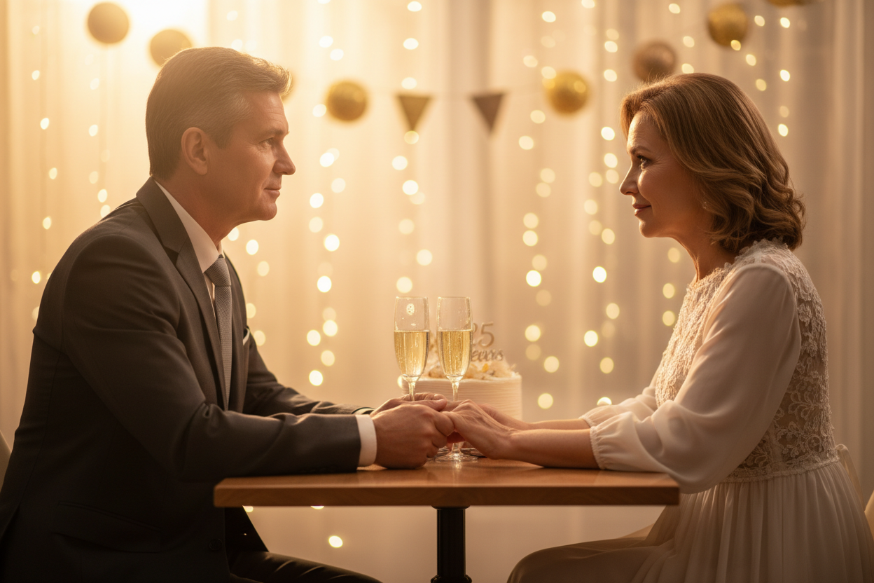 25 ans de mariage : signification, célébration et idées cadeaux pour les noces d'argent