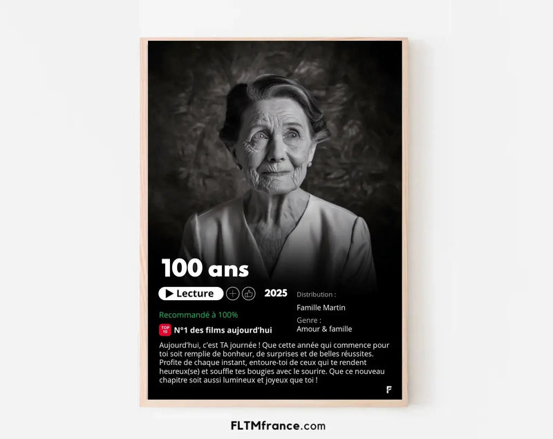 Idée cadeau femme 100 ans