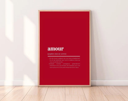 Définition amour rouge - Affiche Saint-Valentin - FLTMfrance