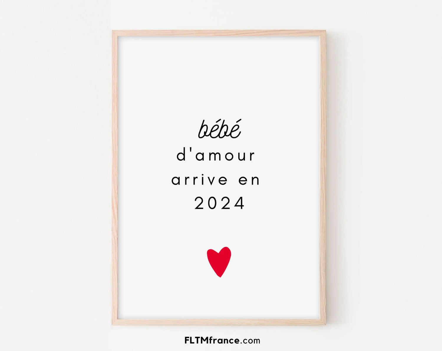 Bébé d'amour arrive en 2024 - Annonce grossesse originale FLTMfrance