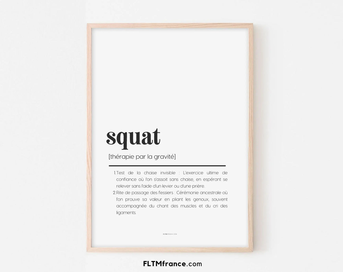 Affiche définition squat - Affiche définition humour sport FLTMfrance