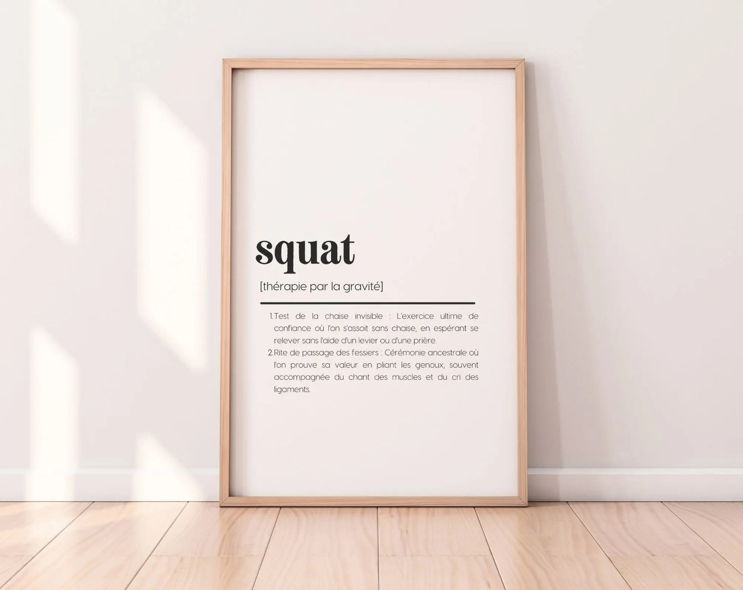 Affiche définition squat - Affiche définition humour sport FLTMfrance