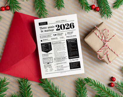 Affiche Année de mariage 2026 - Cadeau de mariage